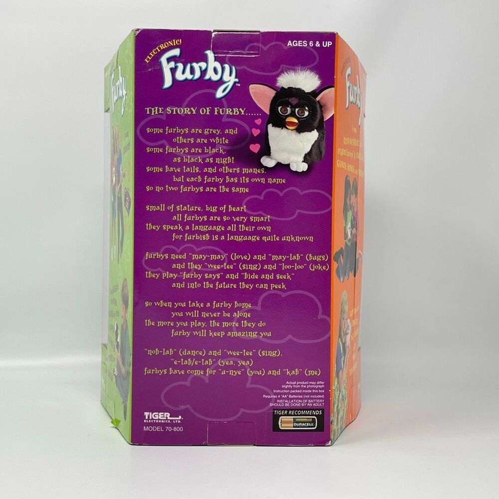Tiger Furby Model 70-800 Grey & White with Blue Eyes Pink Ears New Vintage 1998 - Picture 4 of 10
